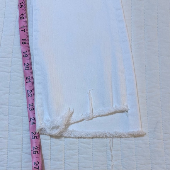Mother Denim The Insider Crop Step Fray Jeans Fairest Of Them All White Size 28 - Picture 12 of 12